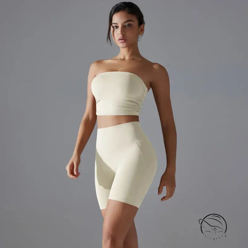 Sporty High Rise Nylon Short for Zero Sense Fitness Yoga Set