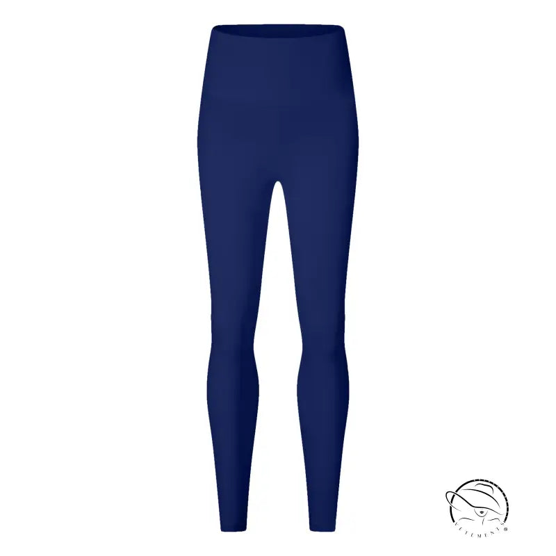 Deep smoky gray high-waist navy blue leggings with smooth texture
