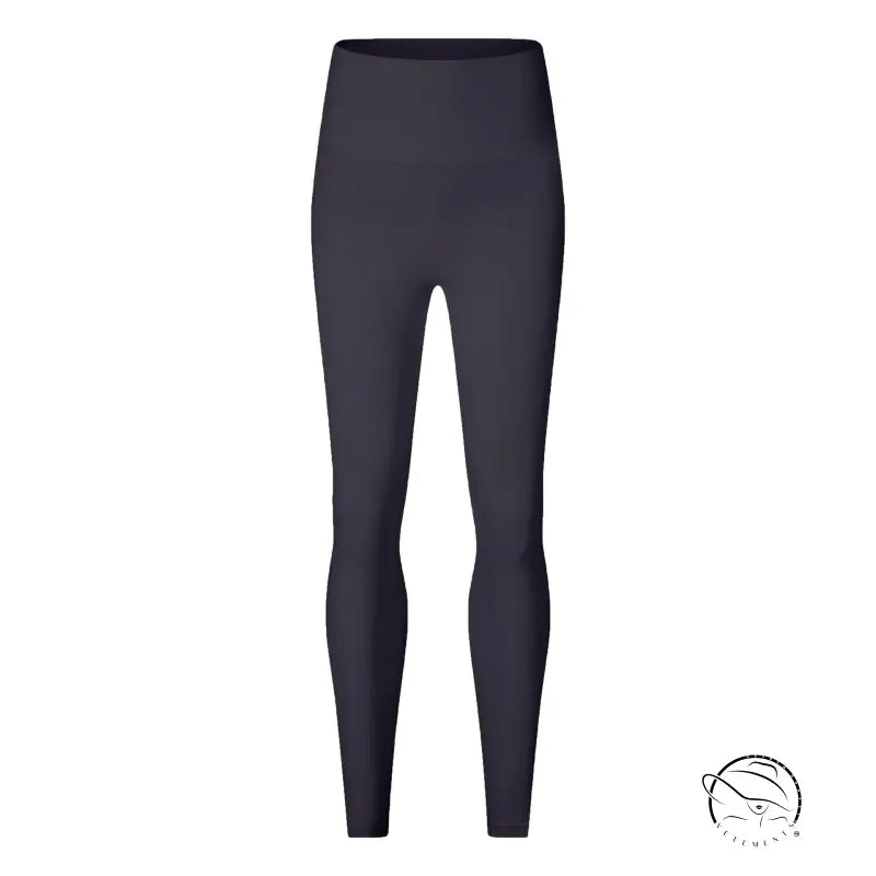 Deep smoky gray sporty nylon pants with form-fitting design and high waistband