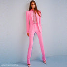 Elegant Pink Pantsuit with Matching Heels from the Star Business Suit Collection