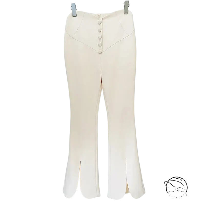 Stars cover work suit with cream flared trousers and rhinestones