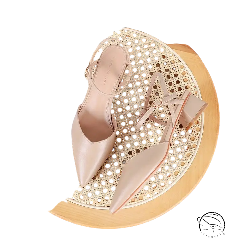 Stylish milk card slingback heels with crisscross strap and free shipping