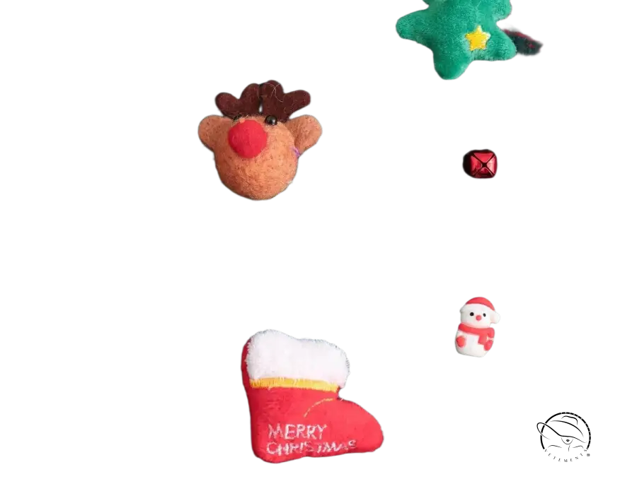 Festive Christmas tree atmosphere on round neck pullover with plush reindeer